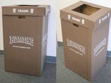 Two Red Rumpke Commercial Cardboard Containers