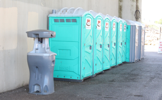 Hand Washing Station Next To Porta Potties