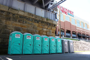 Eight Rumpke Portable Restrooms At Event