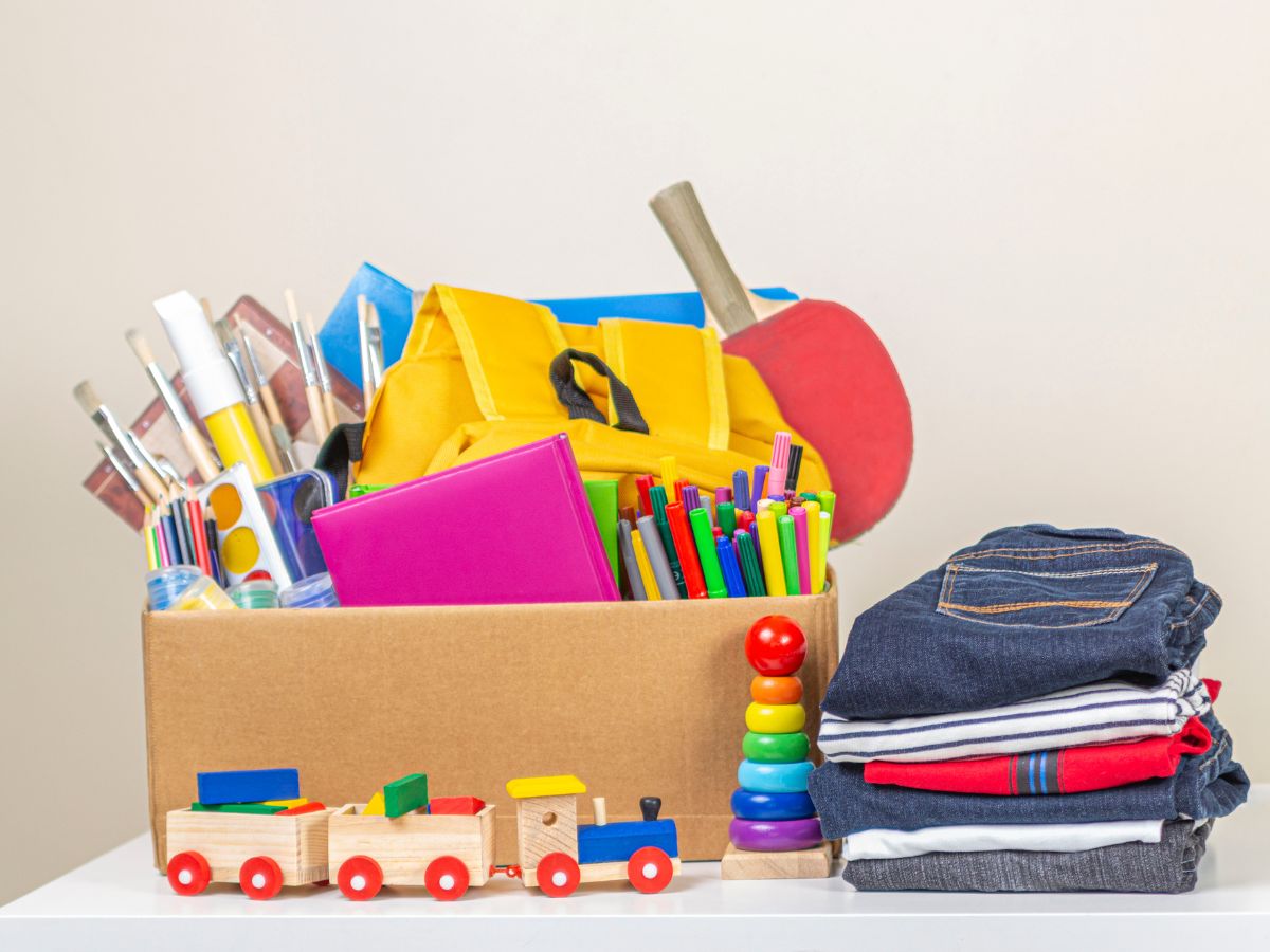 Used School Supplies And Items Ready For Donation