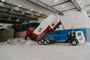 Recycling Truck Tipping At Rumpke's Cincinnati Recycling Center
