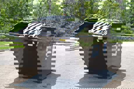 Rumpke 8 Yard Brown Rear Load Dumpster